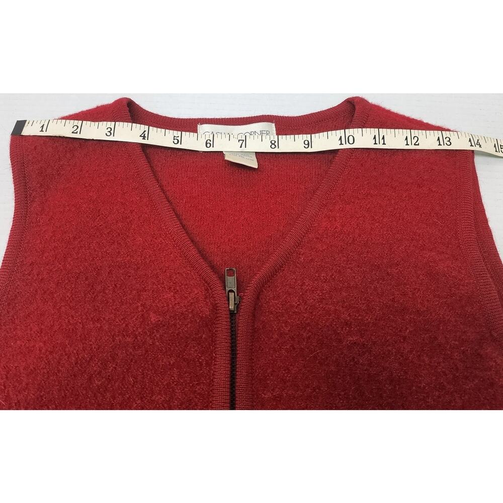 Vintage Casual Corner Red Boho Retro Wool Sleeveless Vest Womens Medium Pockets - Picture 4 of 8